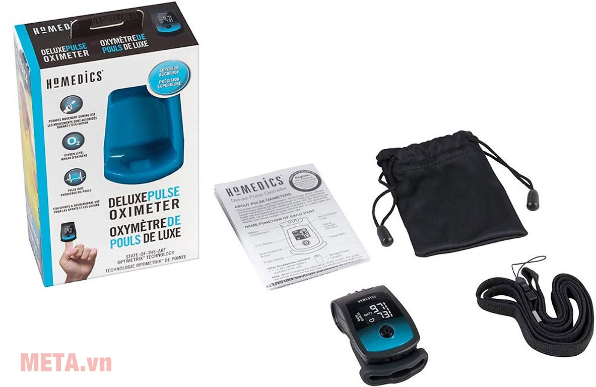 Máy đo nồng độ oxy trong máu SPO2 và nhịp tim Homedics PX 130 ND