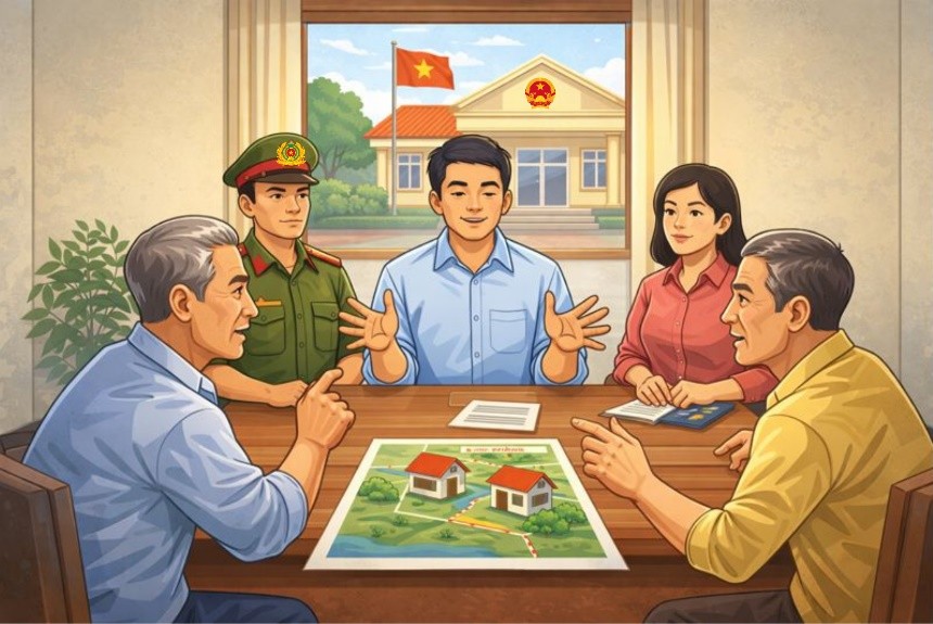 Người dân tham gia hòa giải tranh chấp đất